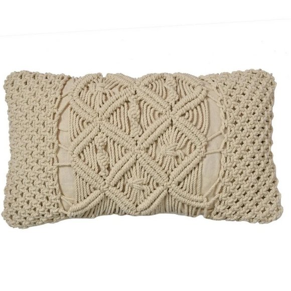 Macrame Cushion Cover | Design 2 | 18x12 Inches | Pack of 1 - Picture 2 of 5